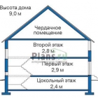 Схема представления вертикального коттеджа 35-89